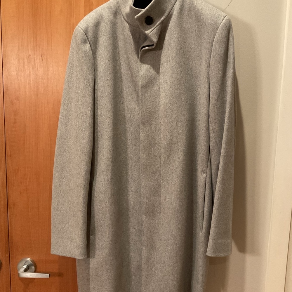 Theory Light Gray Trench Coat